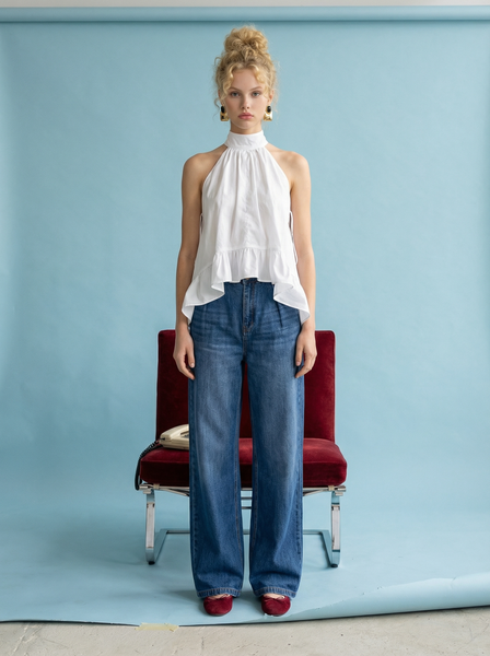 Cloud White Halter Top