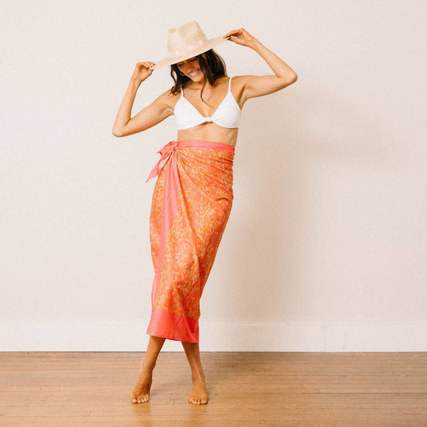 Sunshine Tienda Pink Folk Floral Sarong