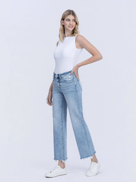 Infrequent Raw Hem Jeans