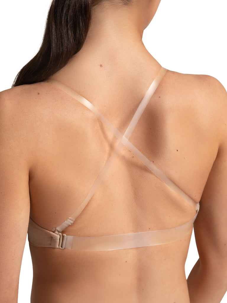 Professional Backless Dance Bra.Includes Free Clear Straps.Nude