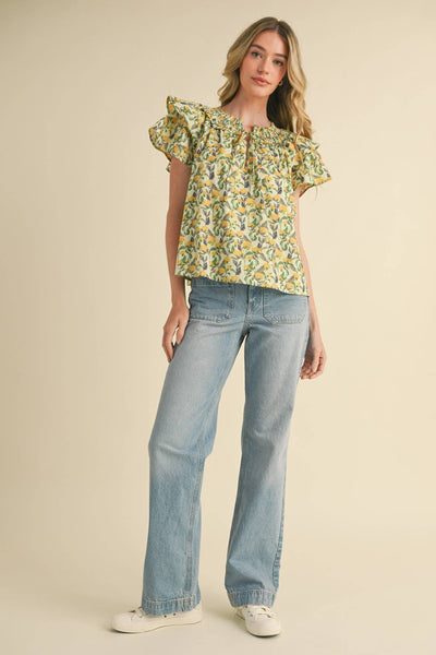 Yellow Floral Top