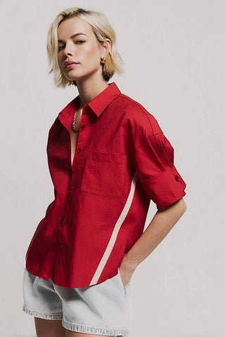 Red Racing Stripes Top