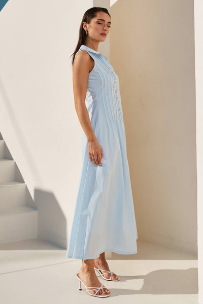 Sky Pintuck Maxi Dress