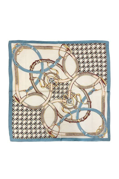 Equestrian Buckle Scarf Blue