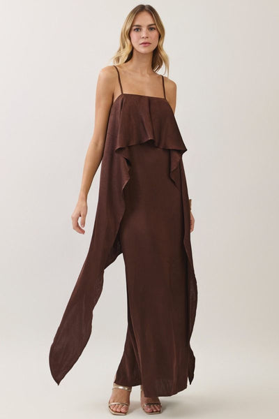 Midnight Mocha Satin Dress