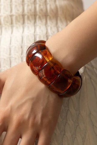 Tortoise Acrylic Stretch Bracelet