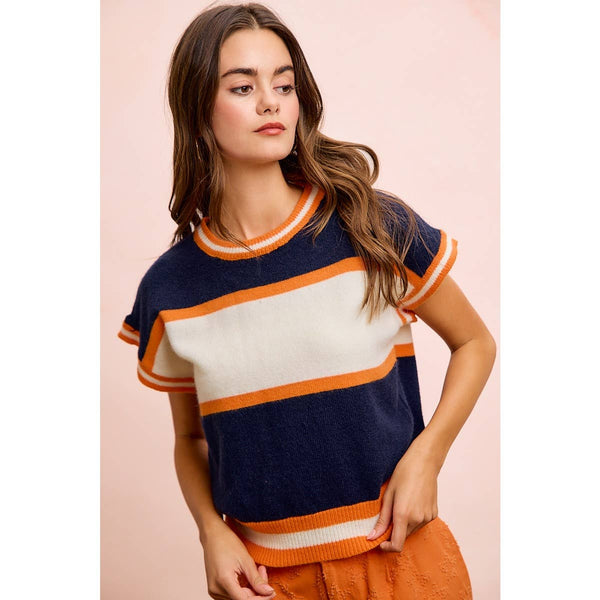 Navy/Orange Gameday Top