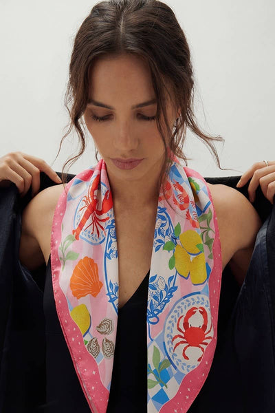 Seaside Feast Bandana Coral