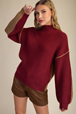 Contrast Back Sweater