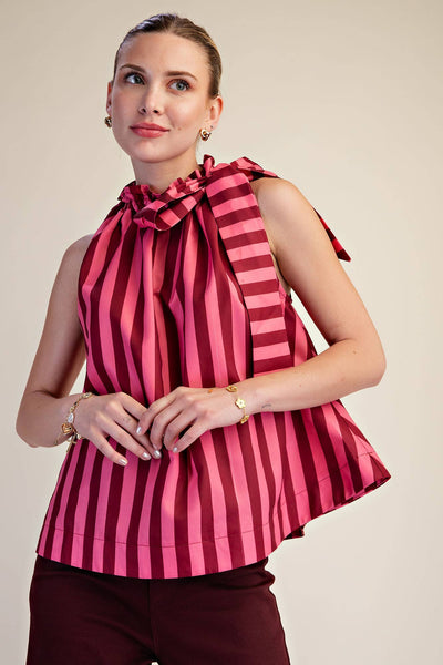 Olivia Ruffle Neck Charcoal/Navy