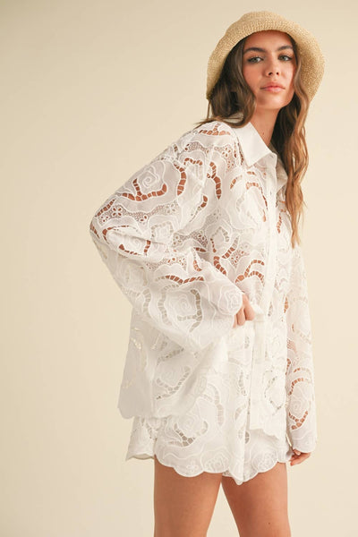 Floral Eyelet Top