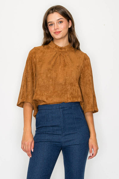 Camel Suede Top