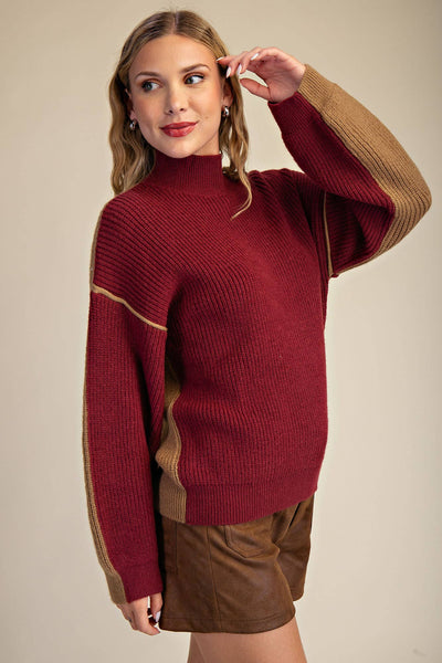 Contrast Back Sweater