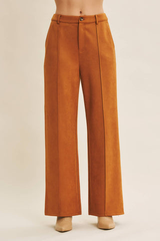 Caramel Faux Suede Pants