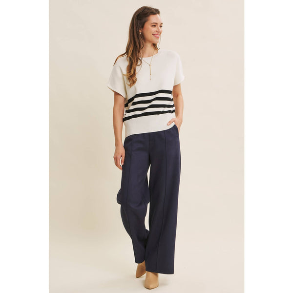 Navy Faux Suede Pants