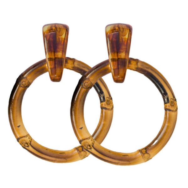 Dark Bamboo Drop Earrings