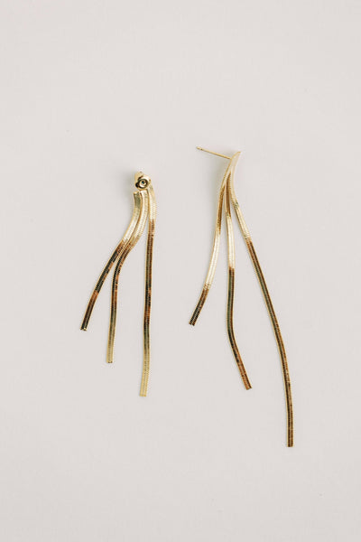 Skinny Cascading Tassel Earrings
