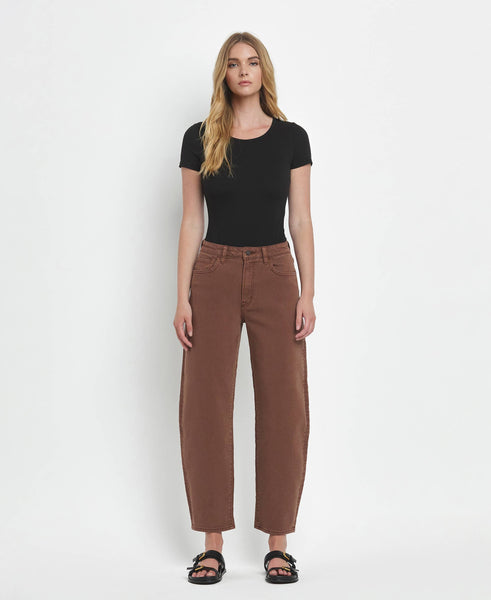 Slim Brown Barrel Jean