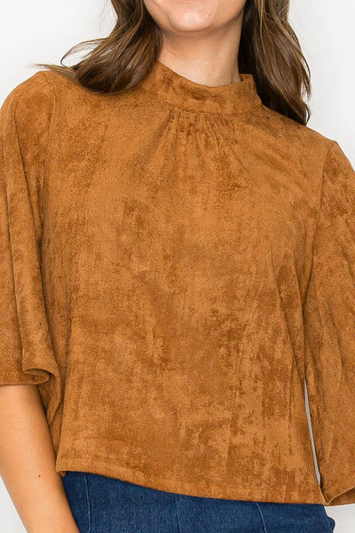 Camel Suede Top
