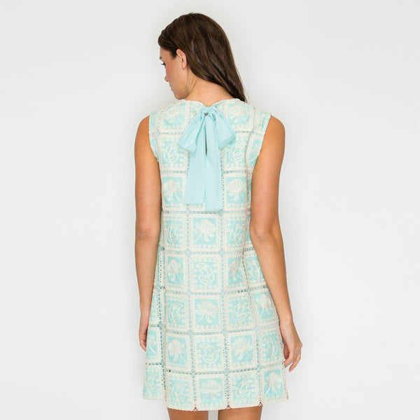 Mint Lace Patch Shift Dress