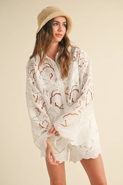 Floral Eyelet Top