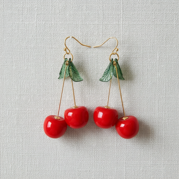 Cherry Leaf Drop Earrings