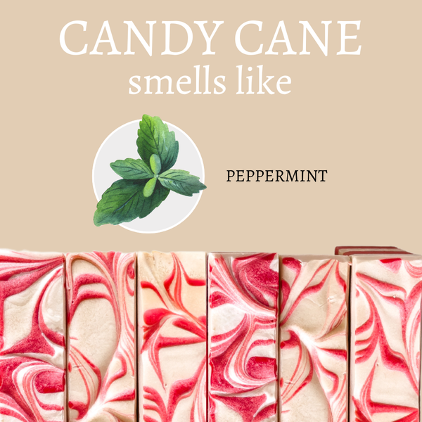 Christmas Candy Cane Peppermint Handmade Soap Bar