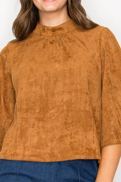 Camel Suede Top