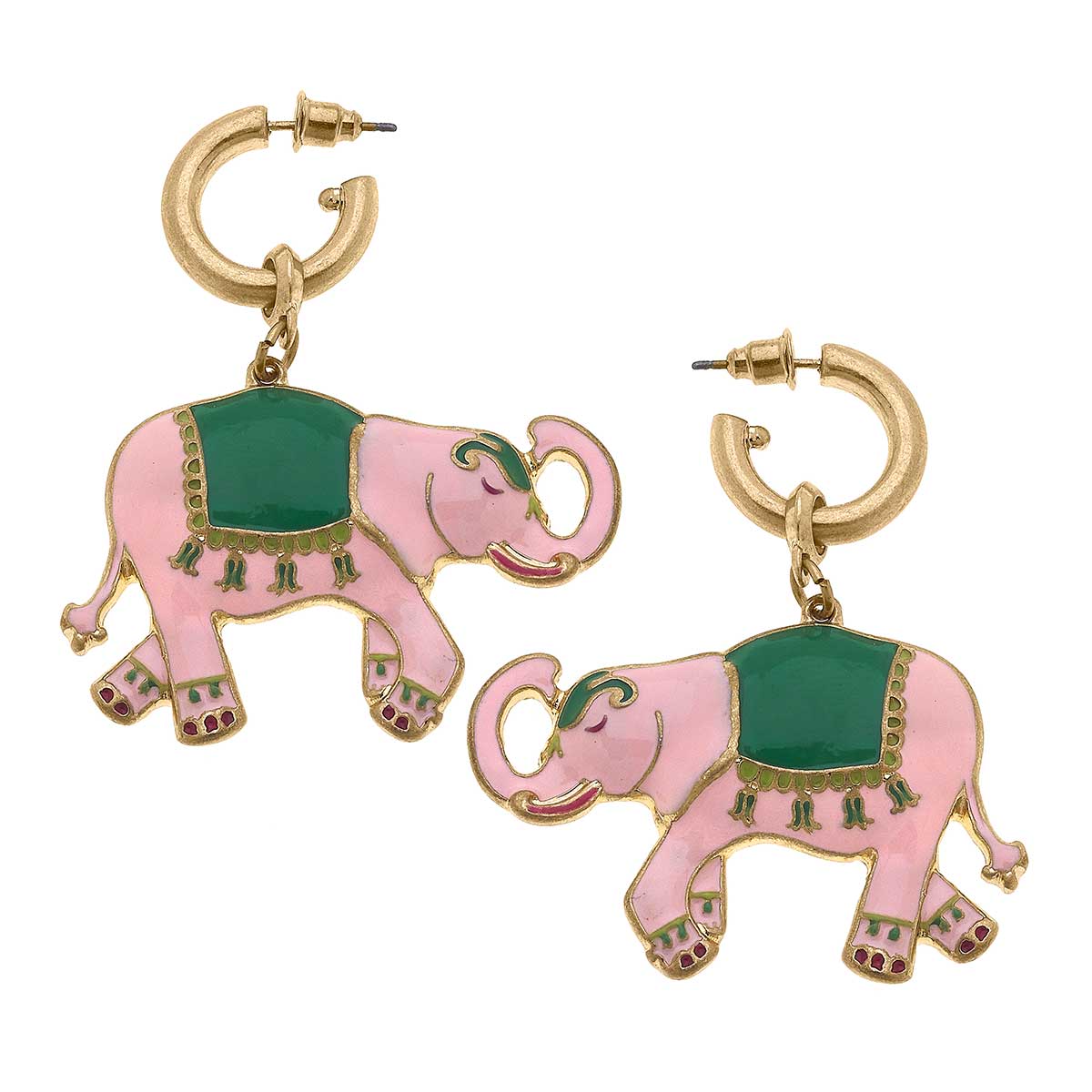 Livy Enamel Elephant Earrings