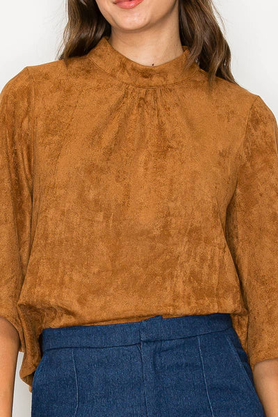 Camel Suede Top