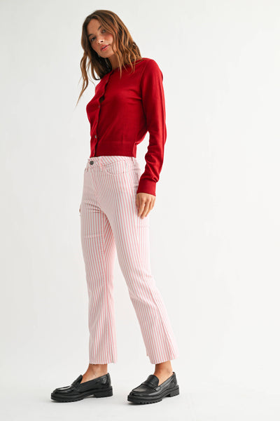 Flamingo Stripe Cropped Denim