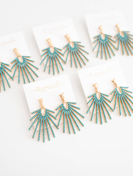 Turquoise Sunburst Earrings