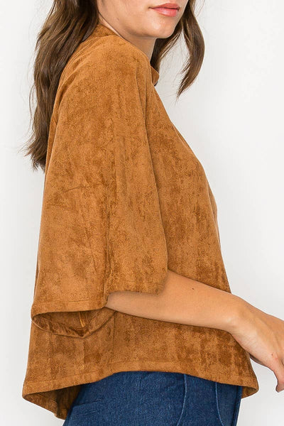 Camel Suede Top