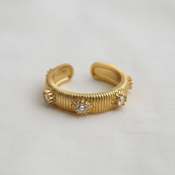 Adjustable Ring with Dazzling Accents