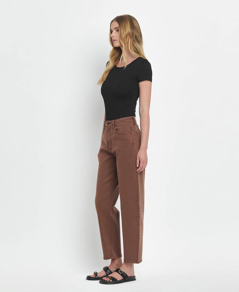 Slim Brown Barrel Jean