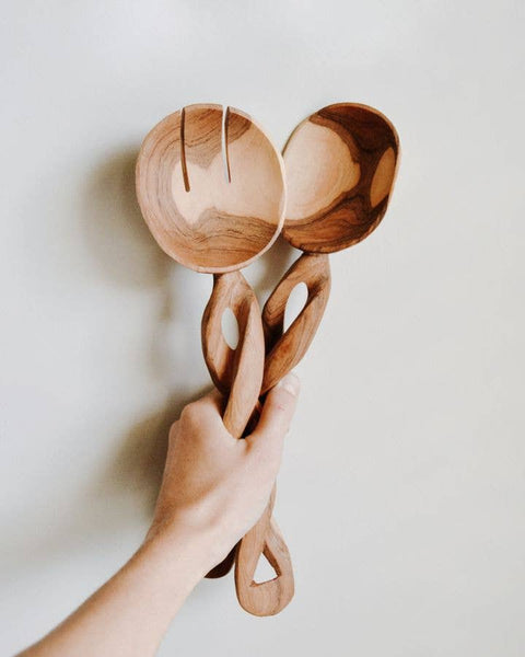 Creative Women - Olive Wood Spiral Salad Servers