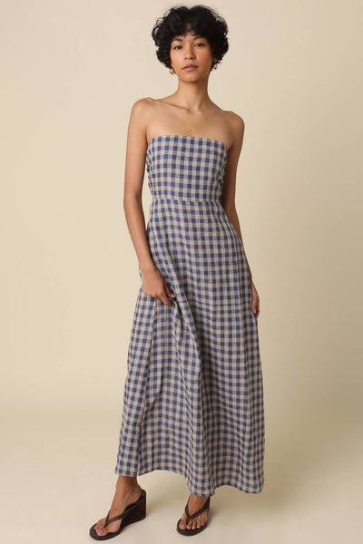 Mollie Gingham Linen Dress