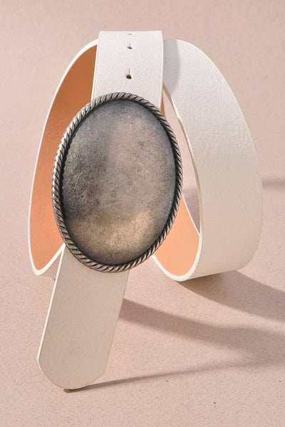 Oval White/Gold Belt