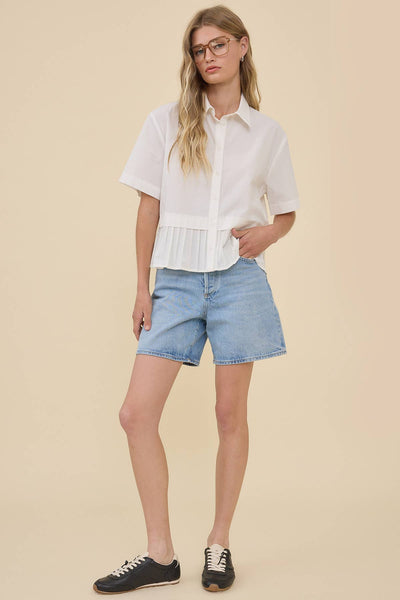 Pleated Hem Top