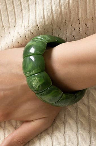 Green Stretch Acrylic Bracelet