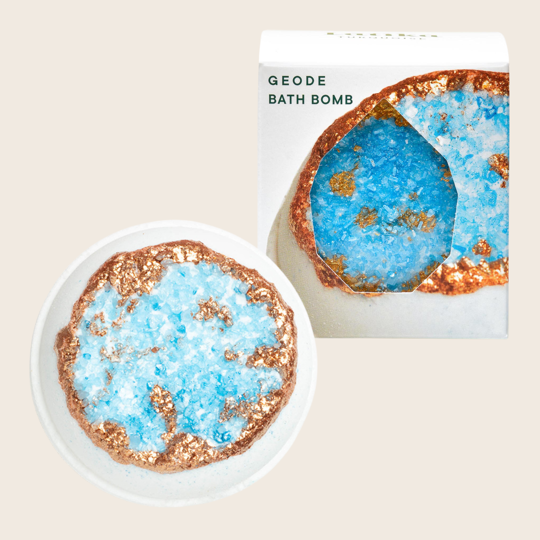 Turquoise Crystal Bath Bomb – Blue + Gold