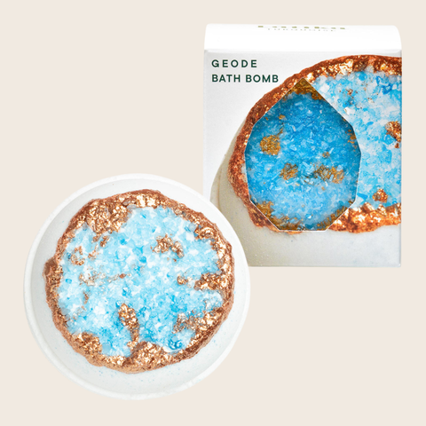 Turquoise Crystal Bath Bomb – Blue + Gold
