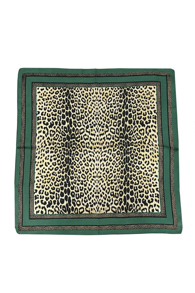 Green Leopard Print Scarf