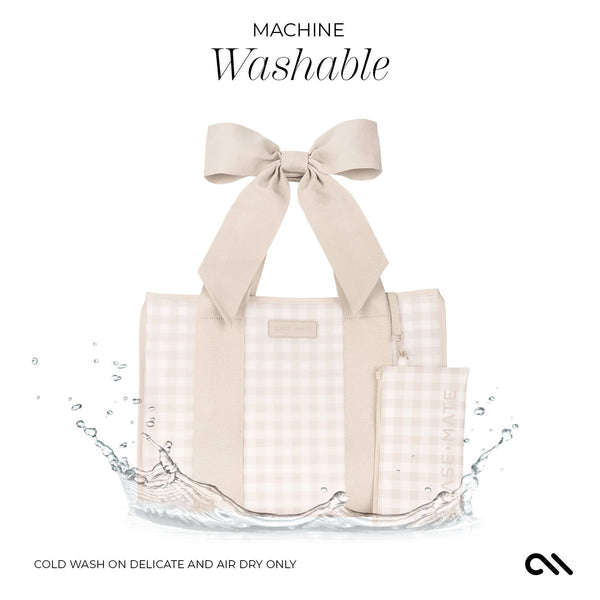 Case-Mate Latte Gingham Bow Jelly Tote Bag