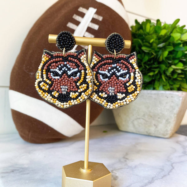 Tiger Beaded Earrings