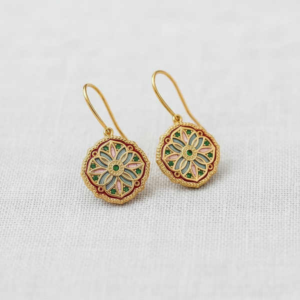 Vintage Floral Stud Earrings