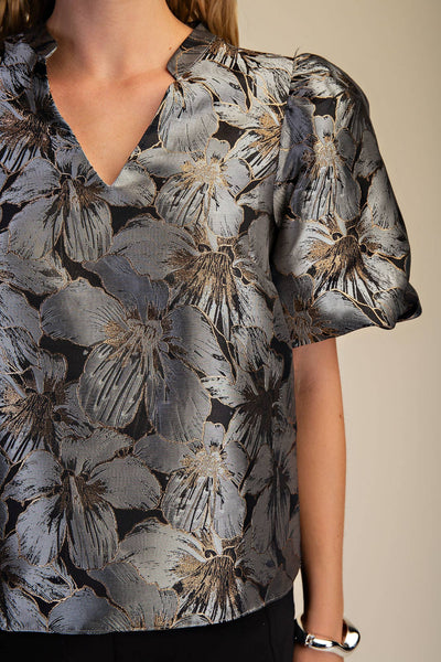 Gilded Garden Top in Black