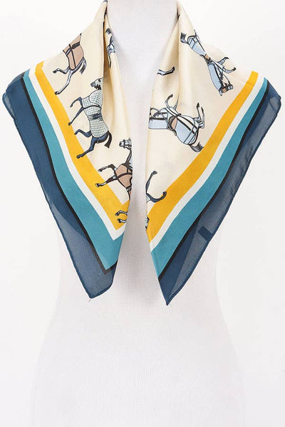 Horse Print Scarf Teal