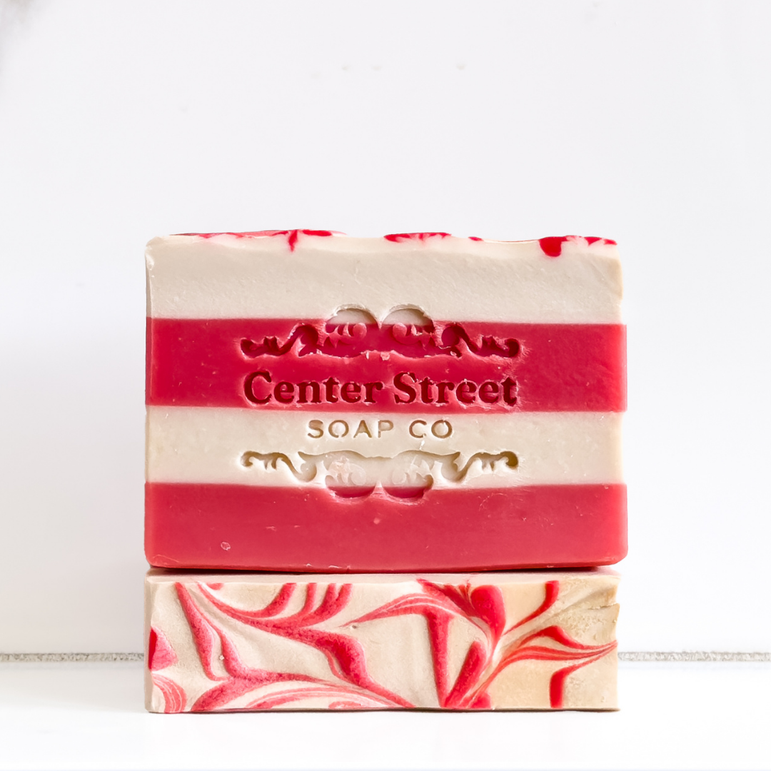 Christmas Candy Cane Peppermint Handmade Soap Bar