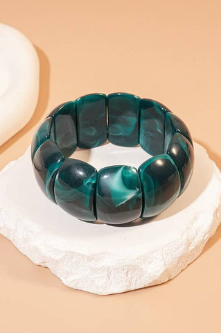 Teal Acrylic Stretch Bracelet